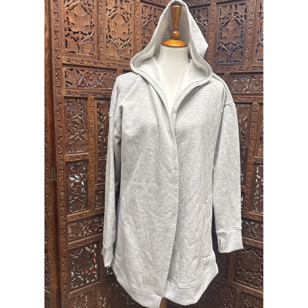 Active Life‎ XL Heather Gray Soft Modal Knit Open Drape Front Cardigan Sweater